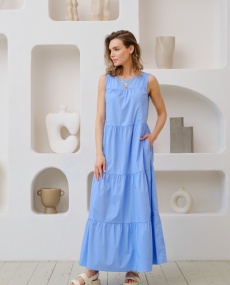 Платье для беременных и кормящих мам Dr048.7 голубое